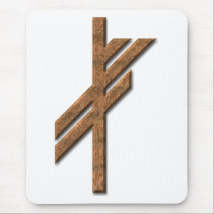 Viking rune - geluk - roest muismat