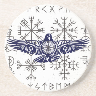 Viking Rune Raven  Zandsteen Onderzetter