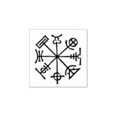 Viking Rune Symbool "Vier hoeken van de Hemel" Ste Rubberstempel (Afrduk)