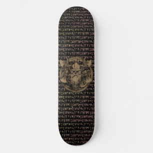 Viking Runen Baardige Krijger Bijlen Schild Skateboard