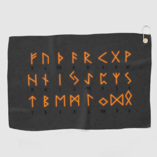 Viking Runic Alphabet Golfhanddoek