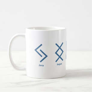 Viking runt Norse Mythology Navy Geometric Koffiemok