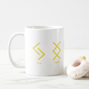 Viking runt Norse Mythology Yellow Geometric Koffiemok