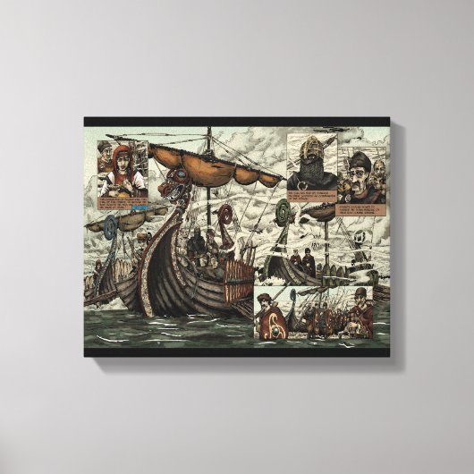 Viking schepen canvas afdruk (Voorkant)