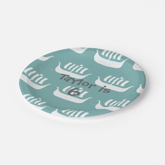 Viking schepen papieren bord (Gekanteld)