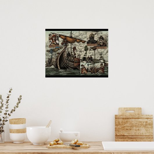 Viking schepen poster (Keuken)
