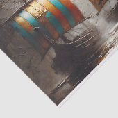 Viking schepen zeilen decoupage tissuepapier (Detail)