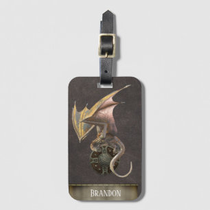 Viking Schild Draak Brons Antieke Landelijke Bagagelabel