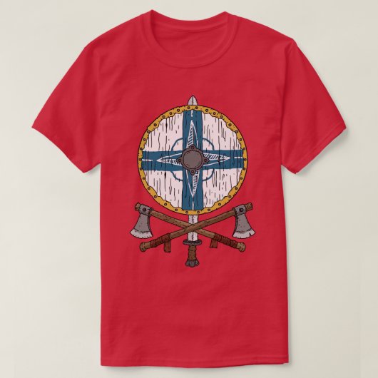 Viking schild Finland NAVO embleem T-shirt (Design voorkant)