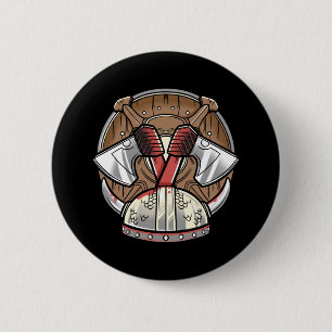 Viking Schild - Krijger Logo Ronde Button 5,7 Cm