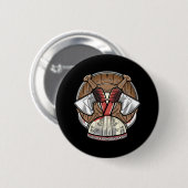 Viking Schild - Krijger Logo Ronde Button 5,7 Cm (Voorkant /achterkant)