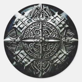 Viking schildert de eerste verdedigingslinie ronde sticker