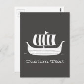 Viking schip/beugboot met aangepaste achtergrondkl briefkaart (Voorkant / Achterkant)