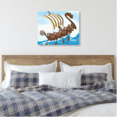 Viking-schip Canvas Afdruk (Insitu (Slaapkamer))