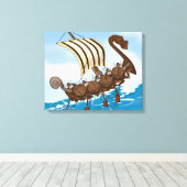Viking-schip Canvas Afdruk (Insitu (Houten vloer))