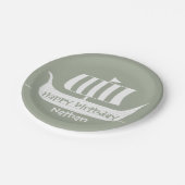 Viking schip/longboot met aangepaste achtergrondkl papieren bordje (Gekanteld)