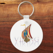 Viking schip reflecteert op mysterieus water sleutelhanger (Voorkant)