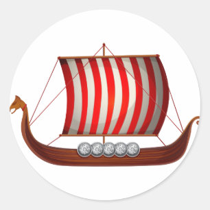 Viking-schip Ronde Sticker
