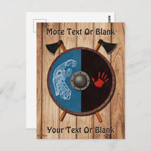 Viking Shield en bijlen Briefkaart (Voorkant / Achterkant)