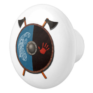 Viking Shield en bijlen Keramische Knop