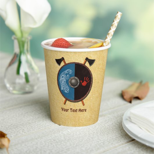 Viking Shield en bijlen Papieren Bekers (Insitu)