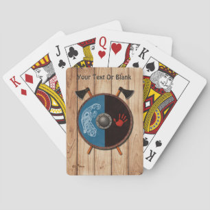 Viking Shield en bijlen Pokerkaarten
