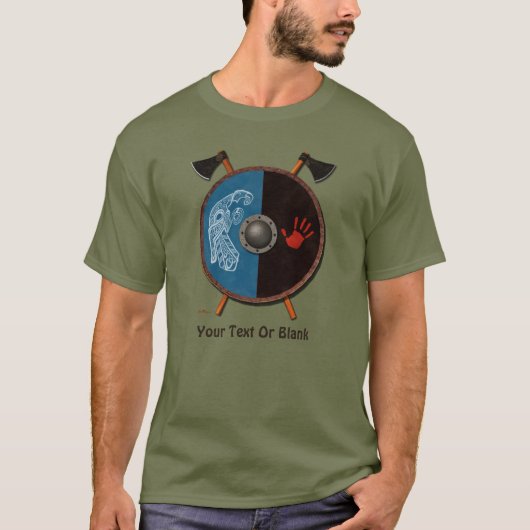 Viking Shield en bijlen T-shirt (Voorkant)