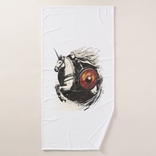 Viking Shield Maiden Licorne (1) (Serviette de bain)
