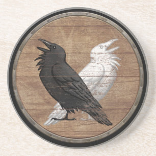 Viking Shield - Odin's Ravens Zandsteen Onderzetter