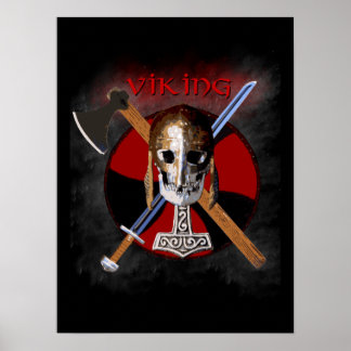 VIKING - Shield Skull Poster