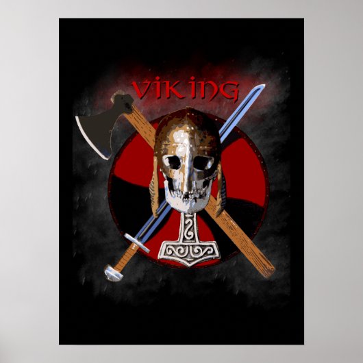 VIKING - Shield Skull Poster (Voorkant)