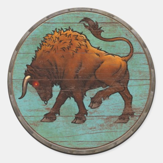 Viking Shield Sticker - Auroch (Voorkant)