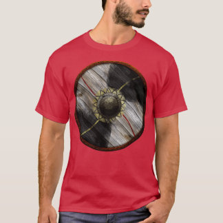 Viking Shield Two tone plus red amp yellow lines T-shirt