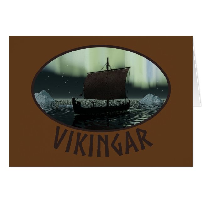 Viking Ship and Northern Lights (Voorkant Horizontaal)