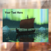 Viking Ship and Northern Lights Card Raamsticker (Vel 2)