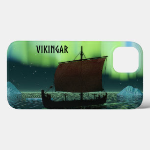 Viking Ship and Northern Lights iPhone 13 Hoesje