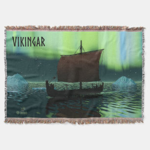 Viking Ship and Northern Lights Deken