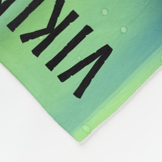 Viking Ship and Northern Lights Fleece Deken (Hoek)