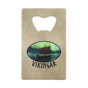 Viking Ship and Northern Lights Kredietkaart Flessenopener