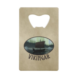 Viking Ship and Northern Lights Kredietkaart Flessenopener