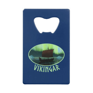 Viking Ship and Northern Lights Kredietkaart Flessenopener