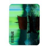 Viking Ship and Northern Lights Magneet (Verticaal)