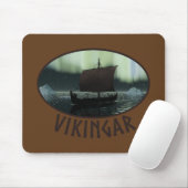 Viking Ship and Northern Lights Muismat (Met muis)