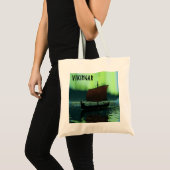Viking Ship and Northern Lights Tote Bag (Voorkant (product))