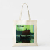 Viking Ship and Northern Lights Tote Bag (Achterkant)
