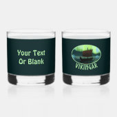 Viking Ship and Northern Lights Whisky Glas (Achterkant)