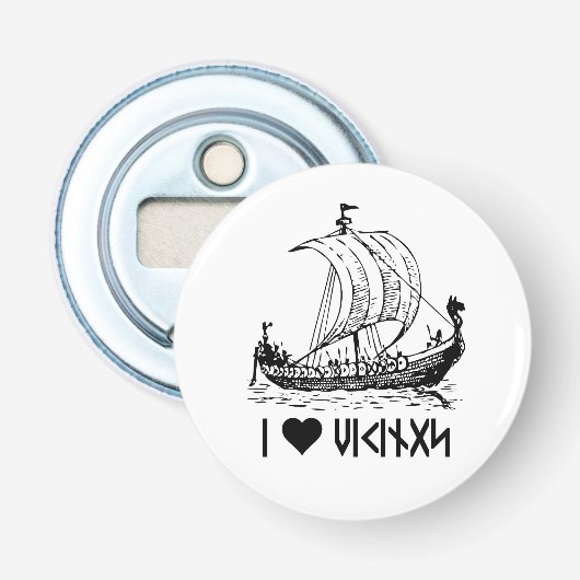 Viking Ship Button Flesopener (Voorkant)