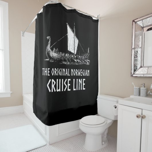 Viking Ship Cruise Line Odin en Valhalla Douchegordijn (In situ)