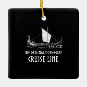 Viking Ship Cruise Line Odin en Valhalla Keramisch Ornament