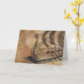 Viking Ship Ormen Korte Carte de voeux (Fleur jaune)